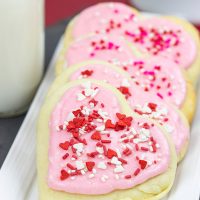 Don't have Cupid's bow and arrows handy? Try using these Frosted Soft Sugar Cookies for Valentine's Day instead!