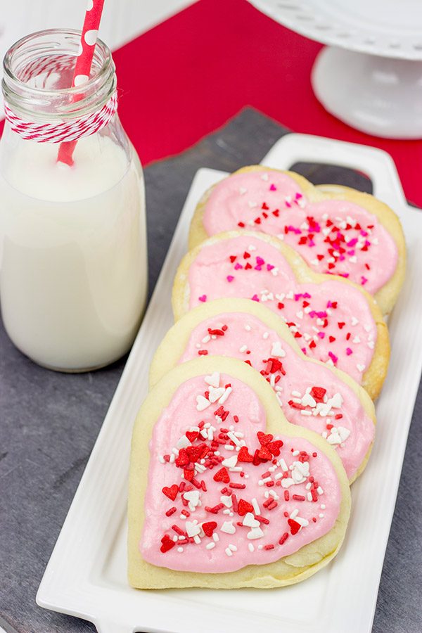 Don't have Cupid's bow and arrows handy? Try using these Frosted Soft Sugar Cookies for Valentine's Day instead!