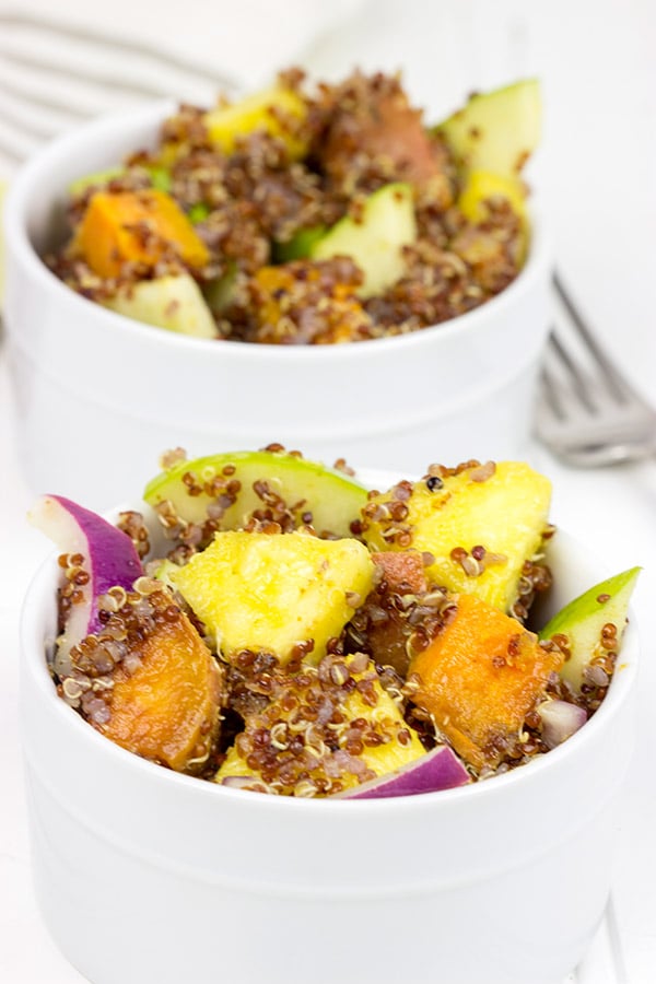Chase the winter blues away with this tasty (and healthy!) Roasted Sweet Potato and Citrus Quinoa Salad!