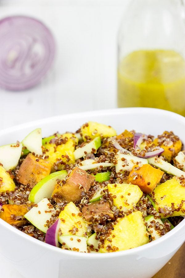 Chase the winter blues away with this delicious (and healthy!) Roasted Sweet Potato and Citrus Quinoa Salad!