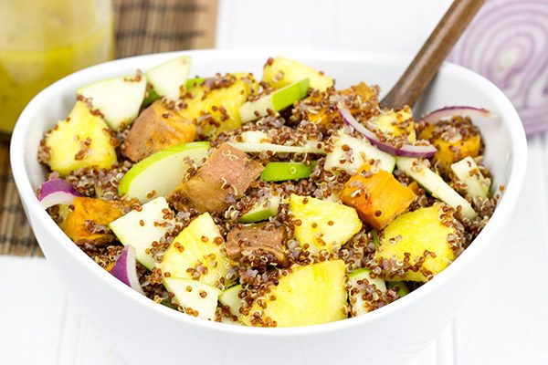 Chase the winter blues away with this tasty (and healthy!) Roasted Sweet Potato and Citrus Quinoa Salad!