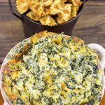 Skip the chips when you make this tasty Spinach Artichoke Dip. Go with fried bowtie pasta instead!
