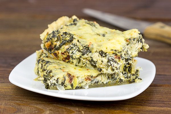 Turn one of your favorite dips into an entree with this tasty Spinach Artichoke Tart!