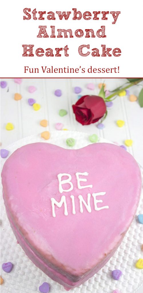 This Valentine's Day, ditch the conversation hearts. Make this delicious Strawberry Almond Heart Cake instead!