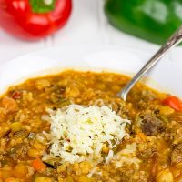 Loaded with bell peppers and seasonings, this Stuffed Pepper Soup is a great way to warm up on a chilly day!