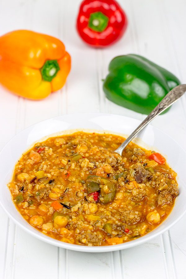 Loaded with bell peppers and seasonings, this Stuffed Pepper Soup is a great way to warm up on a chilly day!