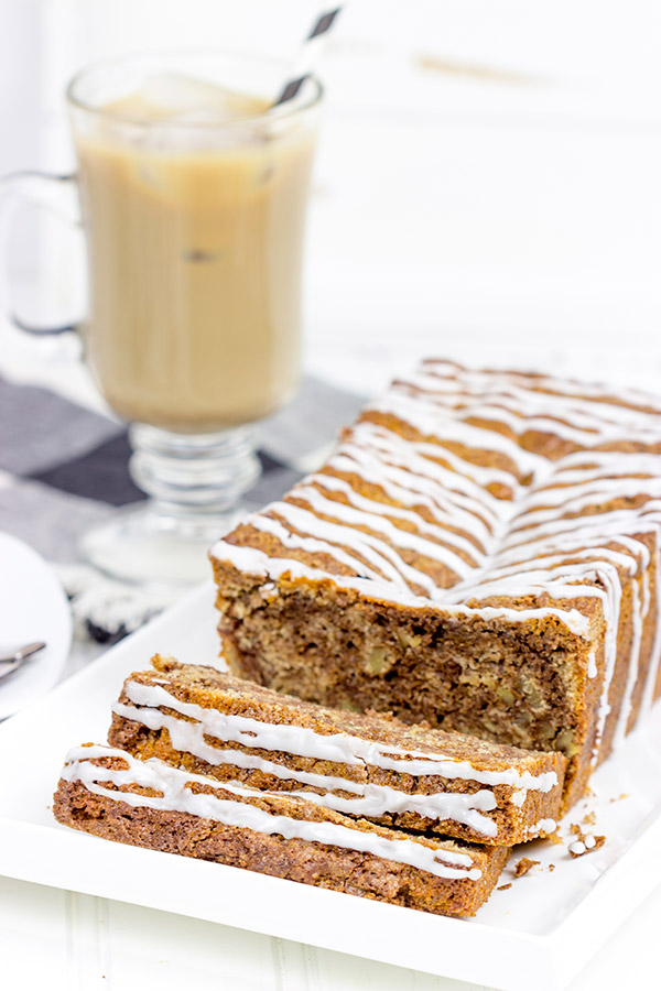 Swirled with cinnamon, this Glazed Cinnamon Roll Bread is the perfect treat for morning, noon and night!