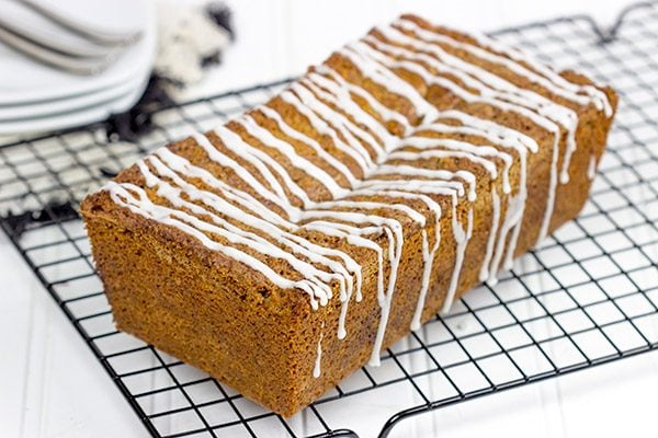 Swirled with cinnamon, this Glazed Cinnamon Roll Bread is the perfect treat for morning, noon and night! #MyIcedCafe