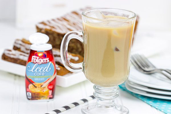 Swirled with cinnamon, this Glazed Cinnamon Roll Bread is the perfect treat for morning, noon and night! #MyIcedCafe