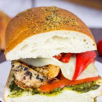 Featuring tasty basil pesto and crunchy French bread, these Grilled Chicken Pesto Sandwiches are perfect for dinner on the grill!