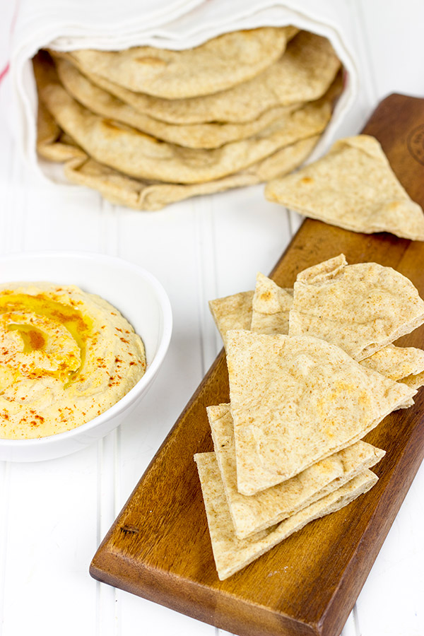 This Homemade Pita Bread is incredibly tasty! Serve with hummus for a light lunch or a fun afternoon snack.