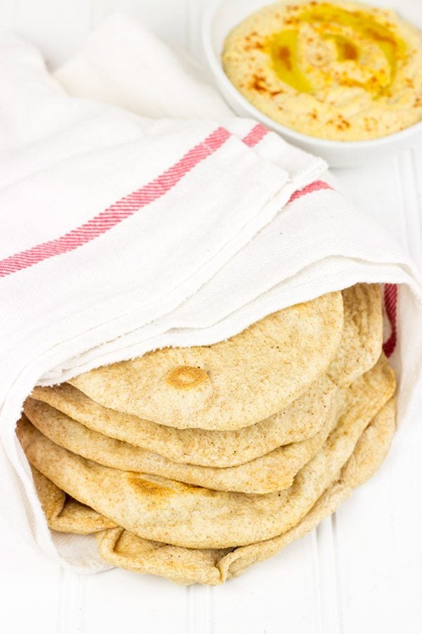 This Homemade Pita Bread is incredibly tasty! Serve with hummus for a light lunch or a fun afternoon snack.