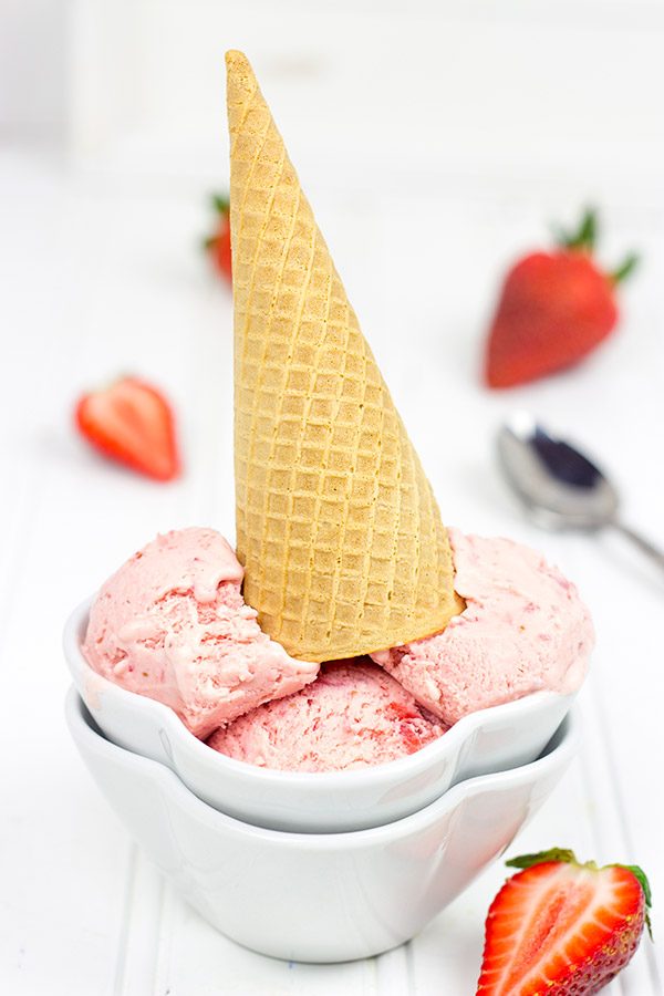 Loaded with fresh strawberries, this Homemade Strawberry Ice Cream is an easy and delicious summer dessert!