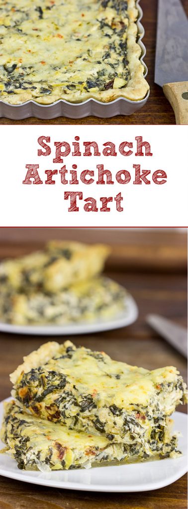 Turn one of your favorite dips into an entree with this tasty Spinach Artichoke Tart!