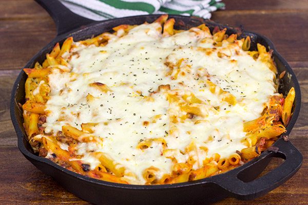 Loaded with your favorite pizza toppings, this Supreme Pizza Pasta Bake is an easy and delicious weeknight meal!