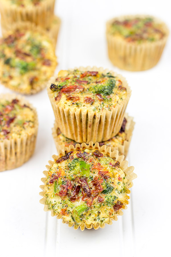 These Broccoli & Sun-Dried Tomato Egg Cups are perfect for a quick breakfast or lunch on the go!