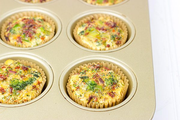 These Broccoli & Sun-Dried Tomato Egg Cups are perfect for a quick breakfast or lunch on the go!