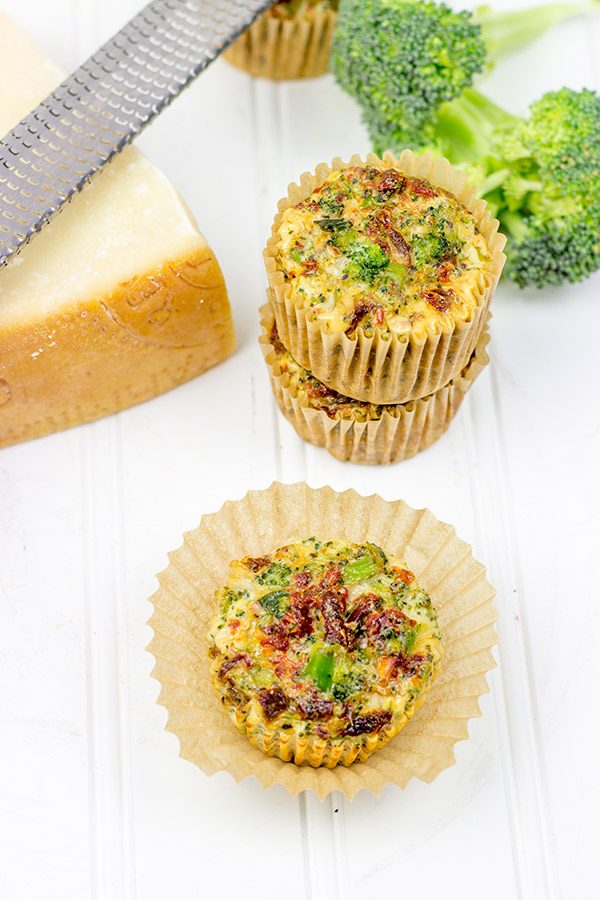 These Broccoli & Sun-Dried Tomato Egg Cups are perfect for a quick breakfast or lunch on the go!
