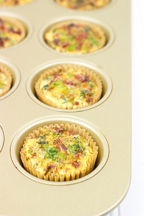 These Broccoli & Sun-Dried Tomato Egg Cups are perfect for a quick breakfast or lunch on the go!