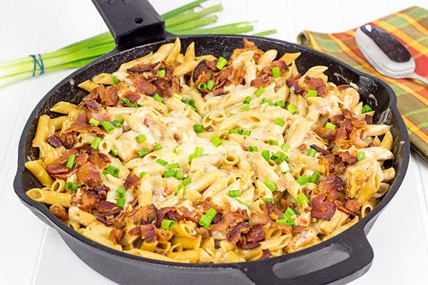 This Chicken Bacon Ranch Pasta is full of flavor, easy to make, and so delicious! It's the perfect pasta dish for a busy weeknight! 