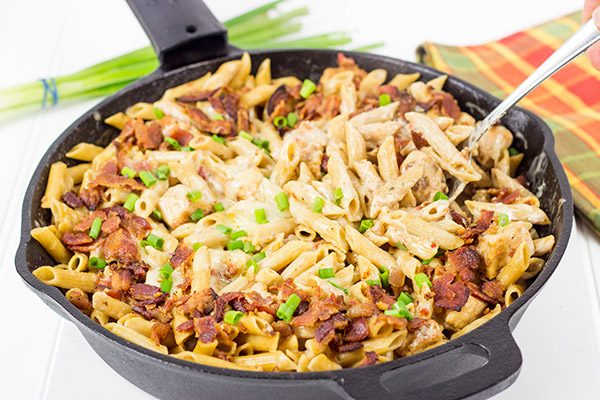 This Chicken Bacon Ranch Pasta is full of flavor, easy to make, and so delicious! It's the perfect pasta dish for a busy weeknight! 