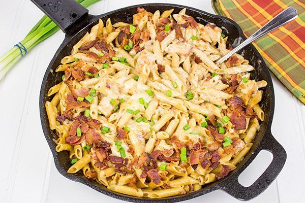 This Chicken Bacon Ranch Pasta is full of flavor, easy to make, and so delicious! It's the perfect pasta dish for a busy weeknight! 