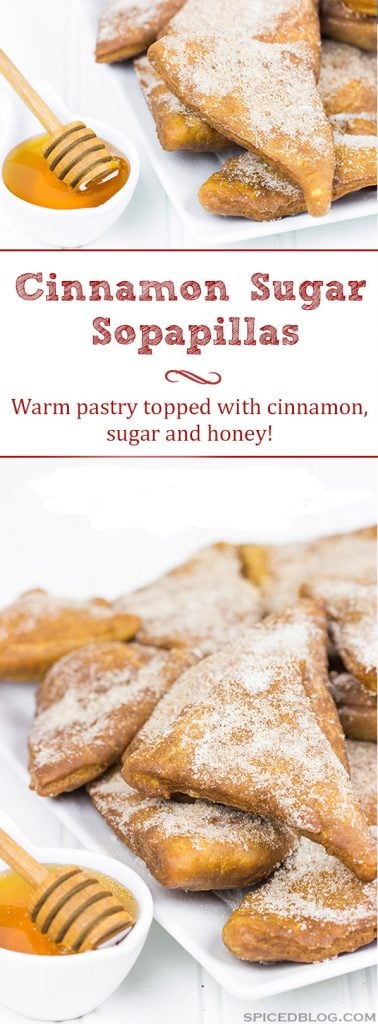Dusted with cinnamon and sugar and served with honey, these Cinnamon Sugar Sopapillas are the perfect way to end a meal!
