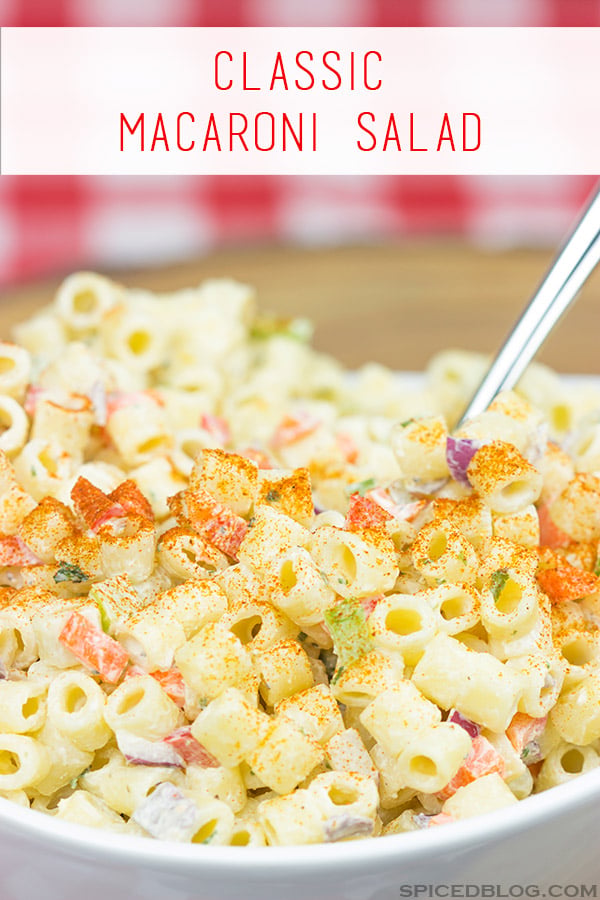 This Classic Macaroni Salad is perfect for summer picnics and dinners on the back porch!