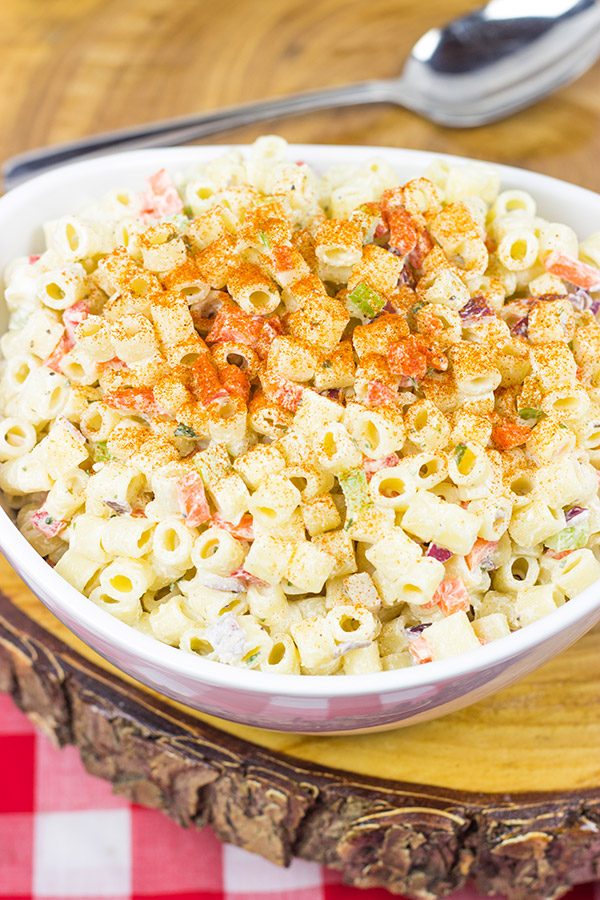 This Classic Macaroni Salad is perfect for summer picnics and dinners on the back porch!