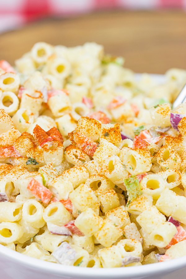 This Classic Macaroni Salad is perfect for summer picnics and dinners on the back porch!
