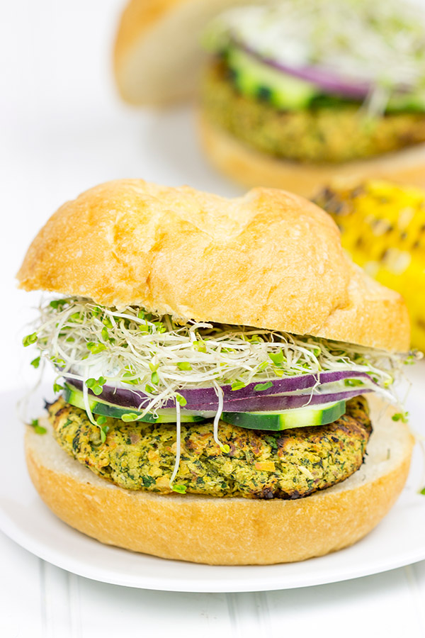 Grab some grill tongs and mix it up with some Grilled Falafel Burgers for dinner tonight!