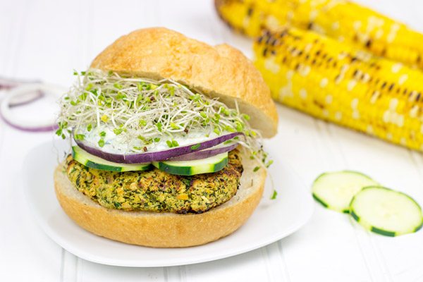 Grab some grill tongs and mix it up with some Grilled Falafel Burgers for dinner tonight!