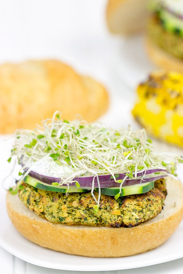 Grab some grill tongs and mix it up with some Grilled Falafel Burgers for dinner tonight!