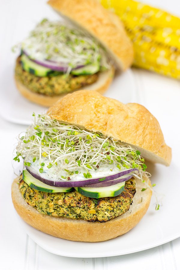 Grab some grill tongs and mix it up with some Grilled Falafel Burgers for dinner tonight!