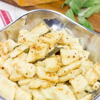 This light and fluffy Potato Gnocchi is complemented with a delicious (yet simple!) Sage Brown Butter Sauce. Buon appetito!