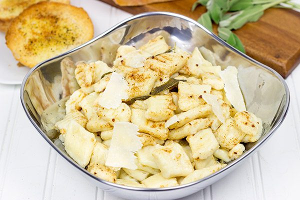 This light and fluffy Potato Gnocchi is complemented with a delicious (yet simple!) Sage Brown Butter Sauce. Buon appetito!