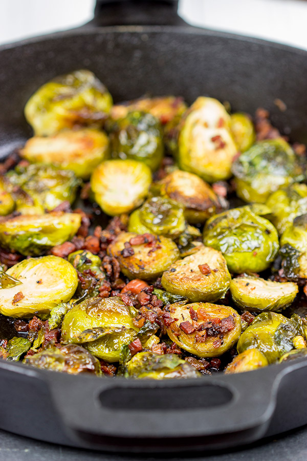 These Roasted Brussels Sprouts with Pancetta aren’t your mom’s Brussels sprouts.