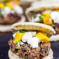 Looking for a fun and healthy way to mix up the summer grilling routine? Try these Black Bean Sliders with Mango Jalapeno Salsa!