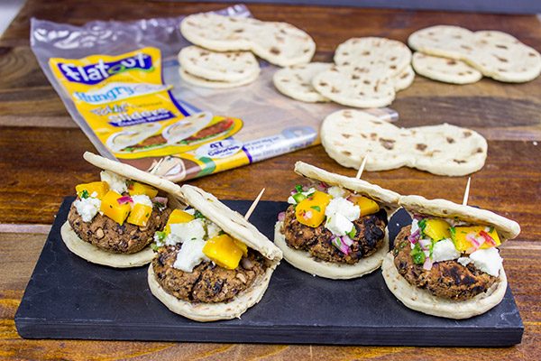 Looking for a fun and healthy way to mix up the summer grilling routine? Try these Black Bean Sliders with Mango Jalapeno Salsa!