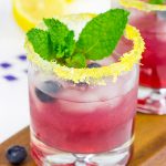 Garnished with lemon sugar, this Blueberry Bourbon Smash makes for one heck of an awesome summer cocktail!