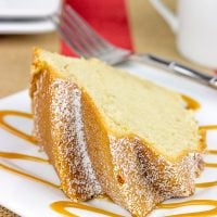 Lightly spiced with cinnamon and cardamom, this Caramel Chai Pound Cake is a delicious dessert. Serve it with a scoop of vanilla ice cream for a tasty summer treat!