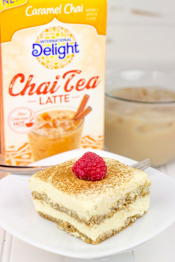 This Caramel Chai Tiramisu is a fun twist on a classic Italian dessert!