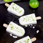 These tropical Coconut Lime Popsicles are a fun and refreshing snack on a hot summer afternoon!