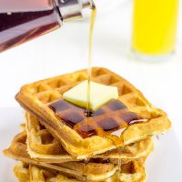These Fluffy Buttermilk Waffles are light and flavorful...perfect for Saturday morning breakfasts!