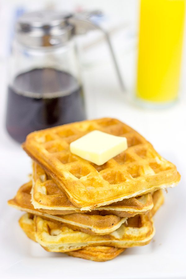 These Fluffy Buttermilk Waffles are light and flavorful...perfect for Saturday morning breakfasts!