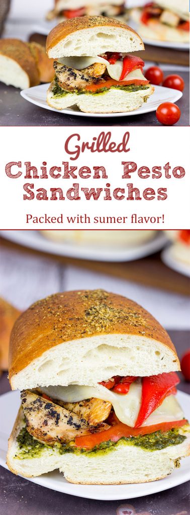 Featuring tasty basil pesto and crunchy French bread, these Grilled Chicken Pesto Sandwiches are perfect for dinner on the grill!