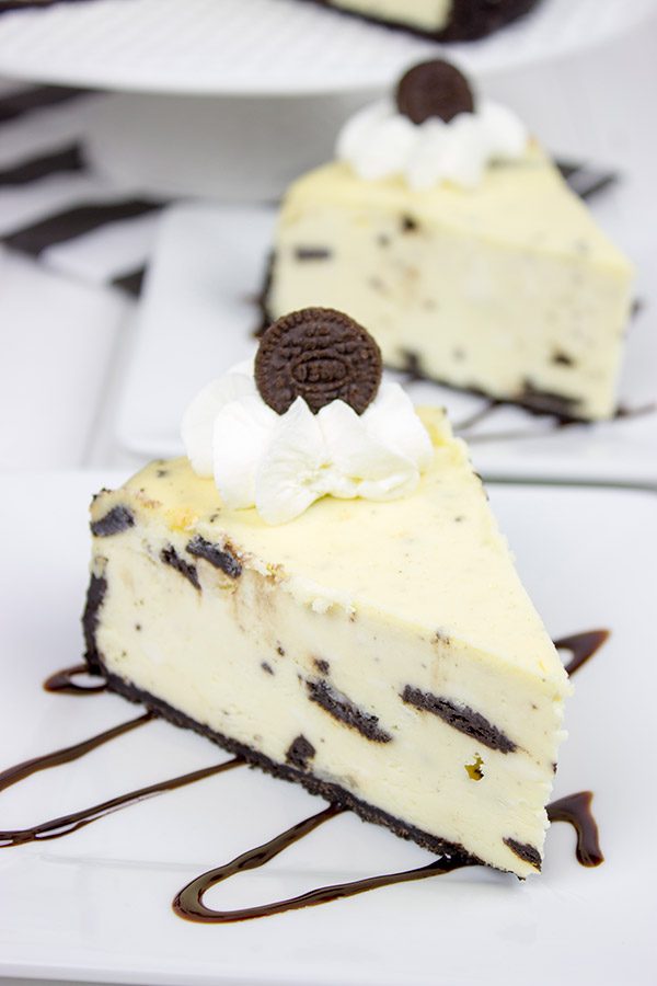 This Oreo Cheesecake features creamy cheesecake combined with crunchy Oreo cookies...and it's one of my all-time favorites!