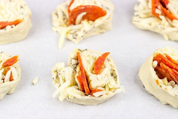 Mix up pizza night and make up a batch of these Pepperoni Pizza Rolls. They're quite tasty when served with ranch dressing!