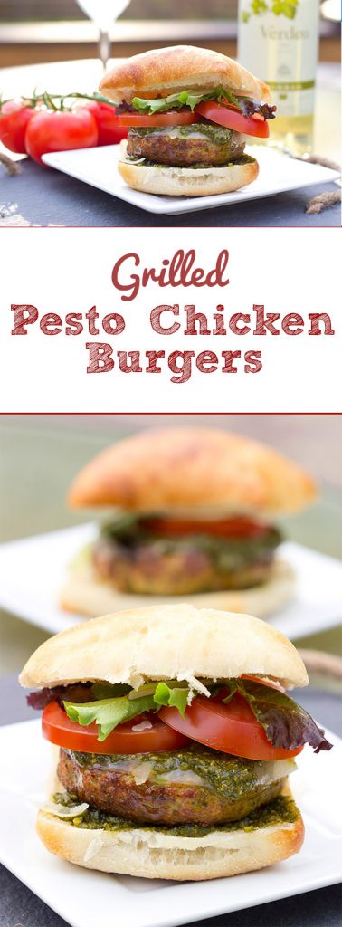 Looking for a unique recipe for the grill? Complete with pesto and Parmesan cheese, these Pesto Chicken Burgers are sure to be a hit this summer!