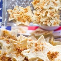 Serve these star-shaped Seasoned Tortilla Chips with homemade salsa for a delicious 4th of July snack!